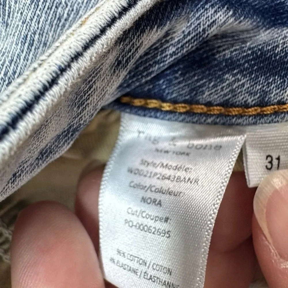 Rag & Bone Dre Low Rise Boyfriend Jeans Womens 31 Stretch Blue Made in USA